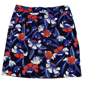J Crew Mini Skirt Basketweave Blue Floral Print Size 0 Style A0111
